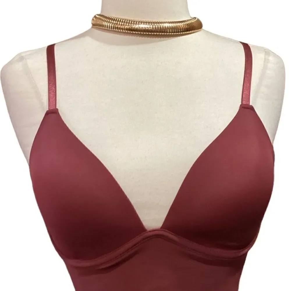 Adrienne Vittadini Studio 34C Burgundy Bra